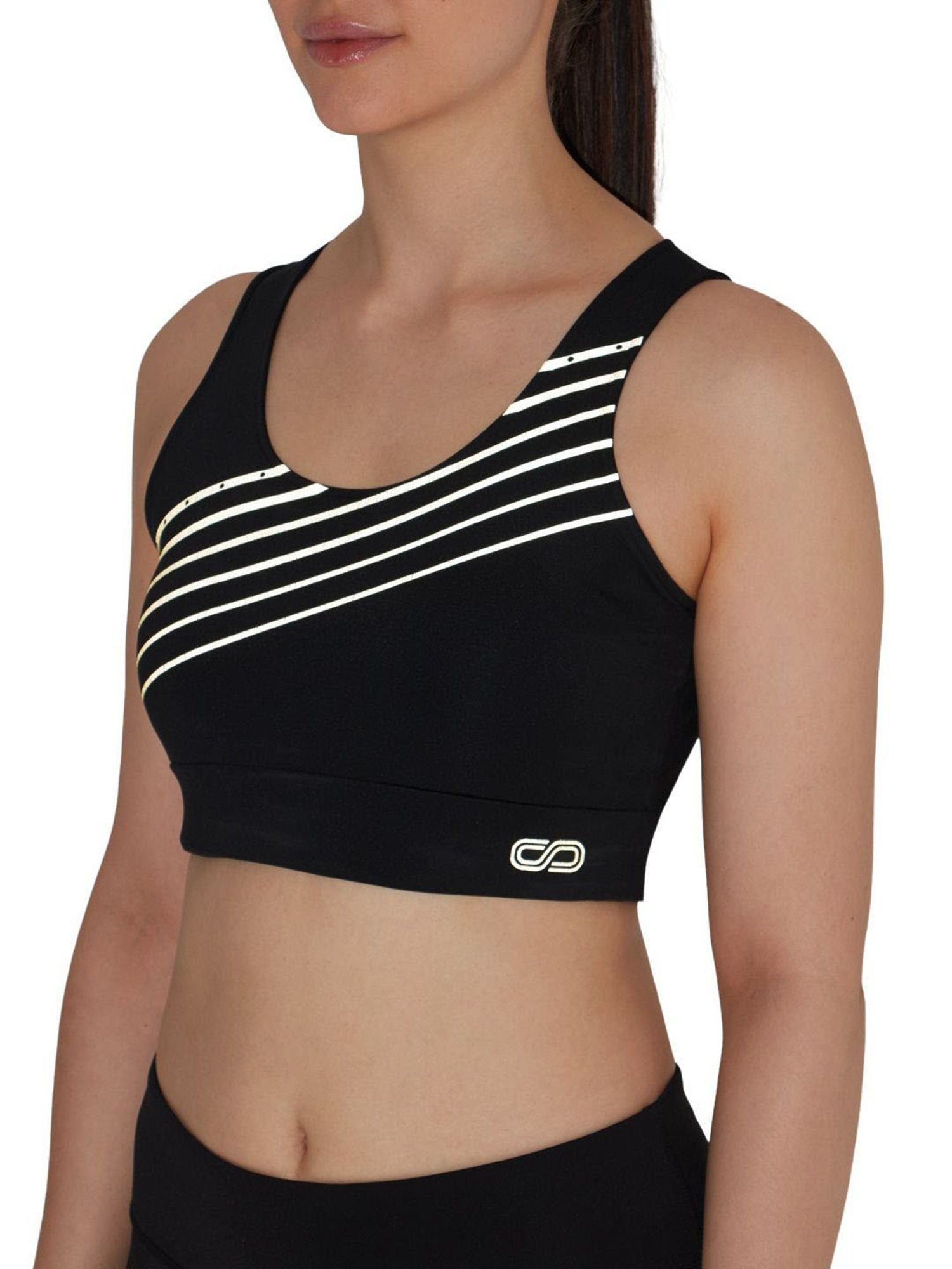 SILVERTRAQ Black Striped Crop Top