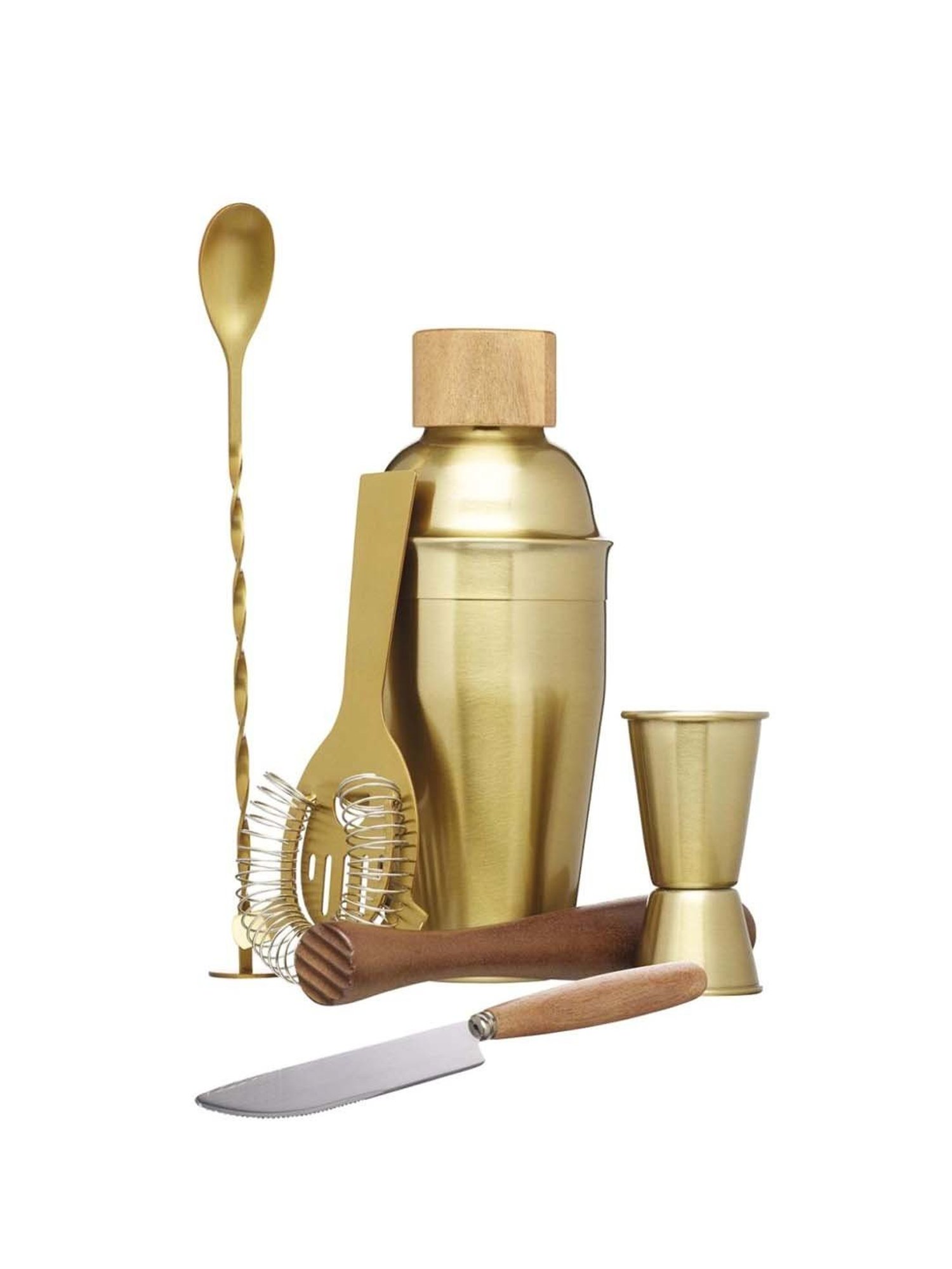 BarCraft Golden Cocktail Tools (0.45 L) - Set of 6