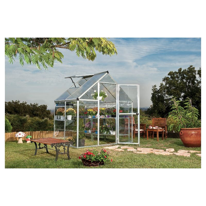 (6' x 4' x 7')  Nature Greenhouse - Silver - Palram