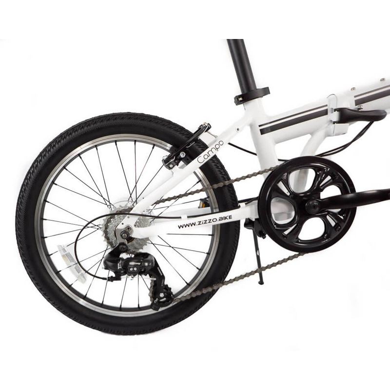 ZiZZO Campo 7-Speed Aluminum 20" Folding Bike - White