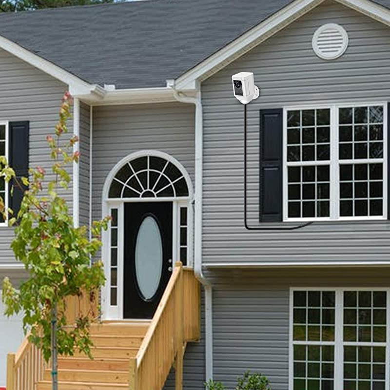 Adapter Compatible Ring Spotlight Cam Battery with 25Ft75m Weatherproof Outdoor Cable to Continuously Charge Your Home Security Camera No Need to Change The Batteries Black