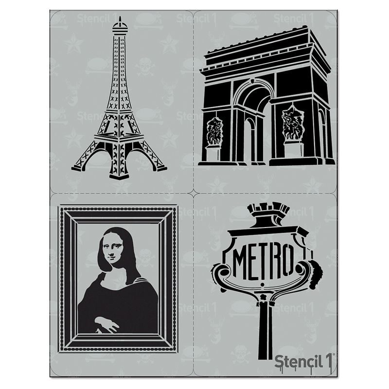 Stencil1 Paris Multipack 4ct - Stencil 8.5" x 11"