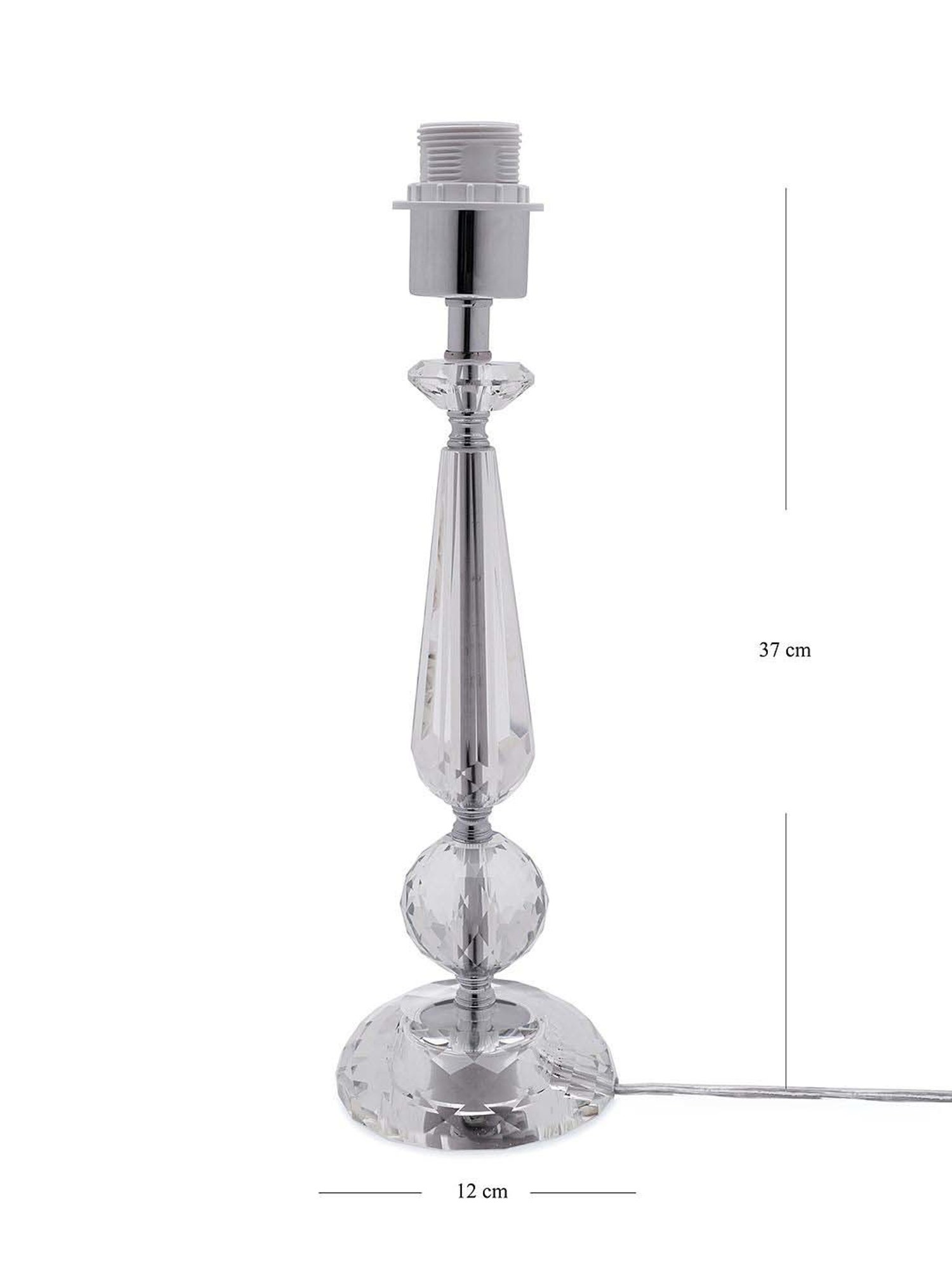 Pure Home and Living Transparent Glass Teardrop Shaped Small Table Lamp Stand