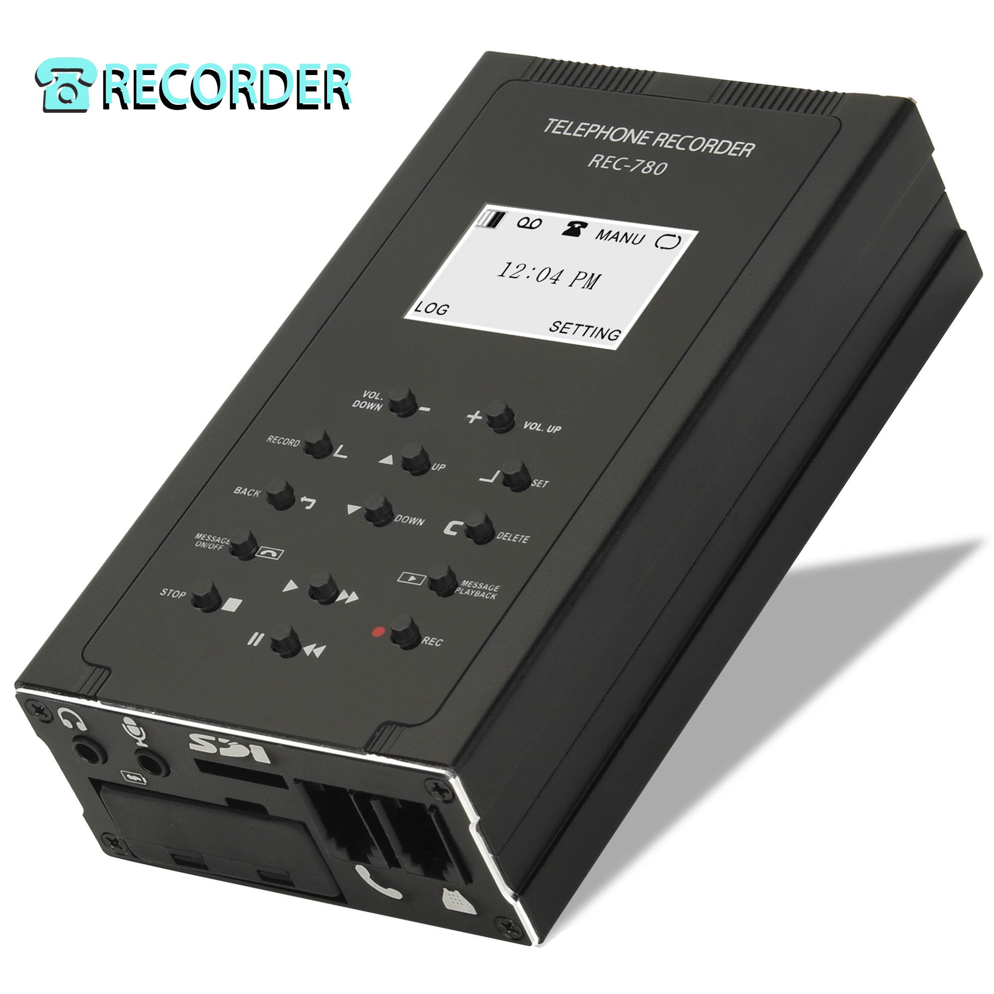 Phone Call Recorder,Automatic/manual Telephone Recording Device with Loop Recording,External Speaker and Time/Date Stamp