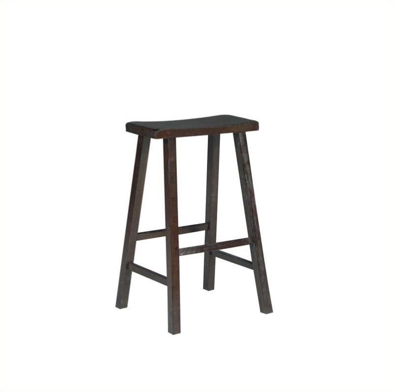 Wood 29"" Counter Bar Stool in Walnut Brown-Pemberly Row