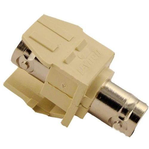 Leviton 41084-BIF BNC QuickPort Adapter, Nickel-Plated, Ivory