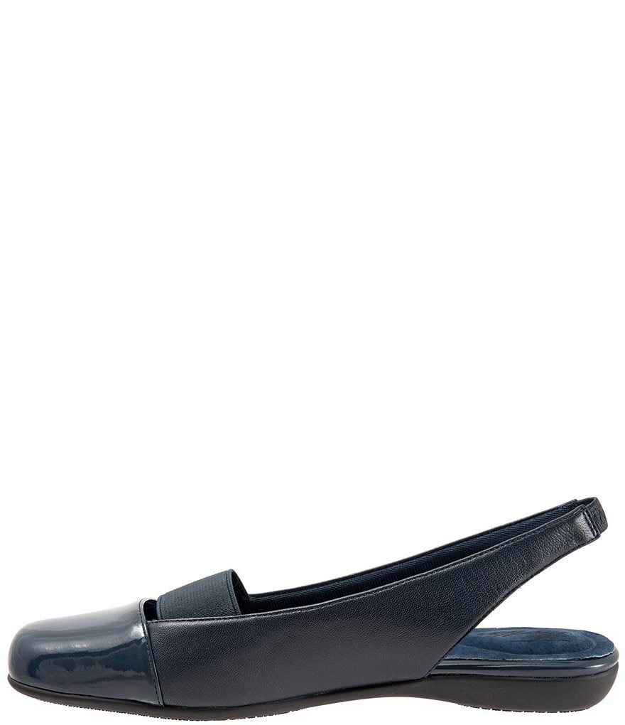 Trotters Sarina Square Cap-Toe Slingback Flats