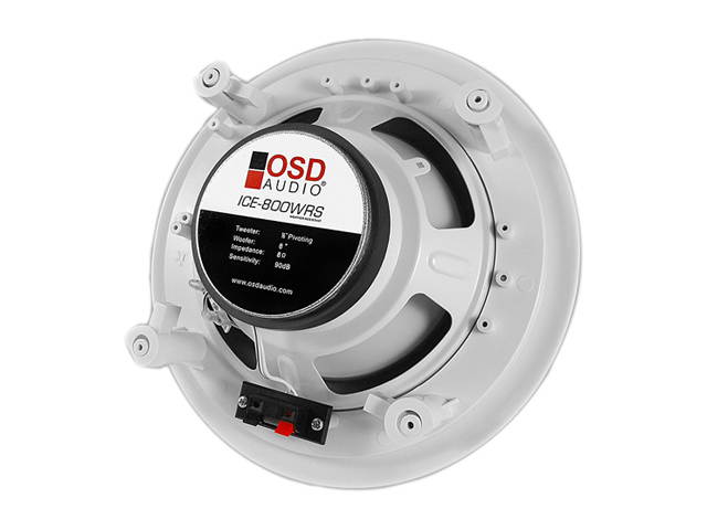 OSD Audio ICE800TTWRS 8" Water Resistant In-Ceiling Speaker with Dual Voice Coil, Single
