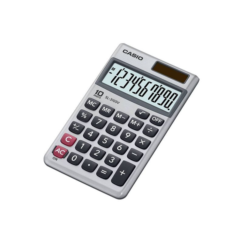 Casio Ultra Thin 10-Digit Wallet Size Calculator - SL-310SV - Silver