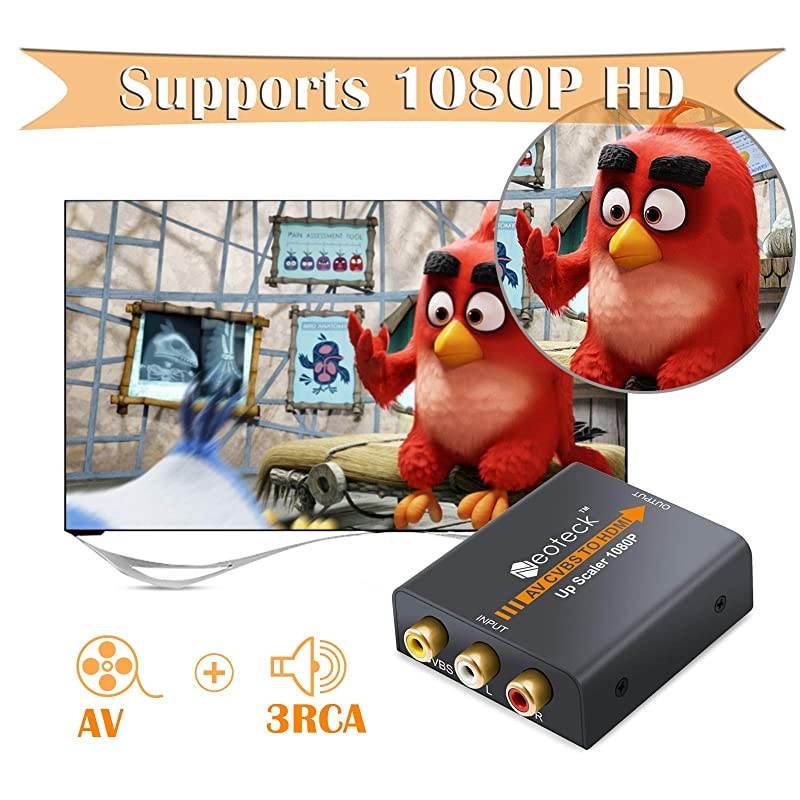 Alloy 1080P 3RCA AV CVBS Composite to HDMI Converter AV to HDMI Adapter for TV PC PS3 STB Xbox VHS VCR BlueRay DVD Players ProjectorUpgraded Version