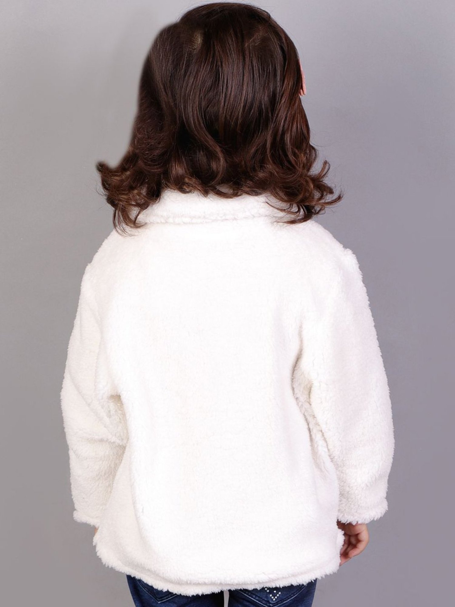 KidsDew White Regular Fit Full Sleeves Jacket