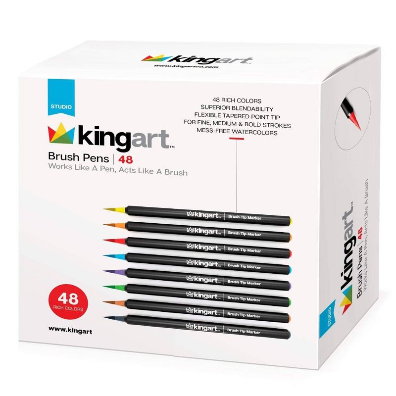50pc Brush Pen and Paper Set - Kingart