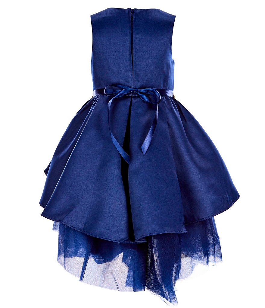 Laura Ashley Little Girls 2T-6X 3/4 Sleeve Rose & Butterfly Print Clip Dot Dress