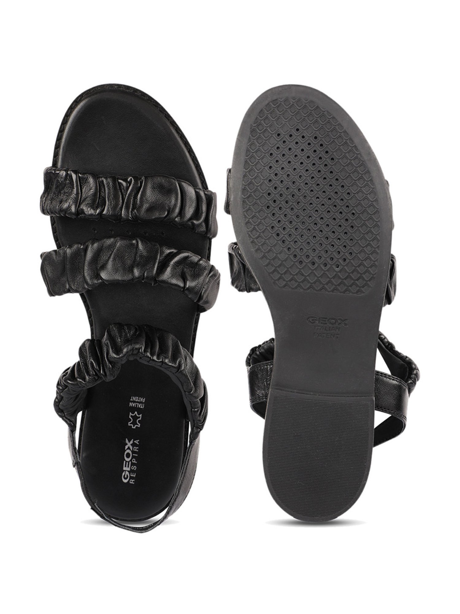 Geox Women's Black Ankle Strap Sandals