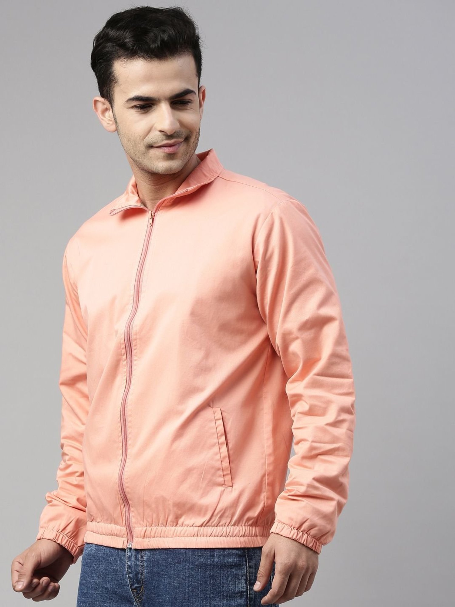 CINOCCI Pink Cotton Slim Fit Jacket