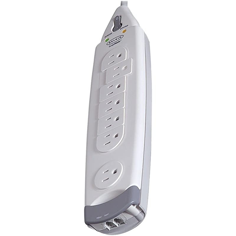 7Outlet SurgeMaster Home Series Power Strip Surge Protector with 12ft Cord 1045 Joules White