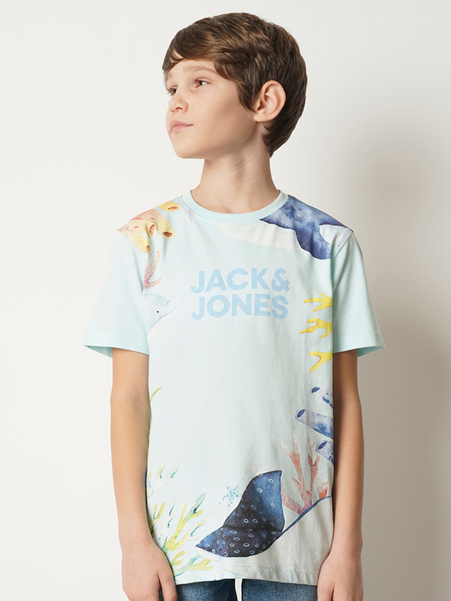 Jack & Jones Junior Light Blue Printed T-Shirt