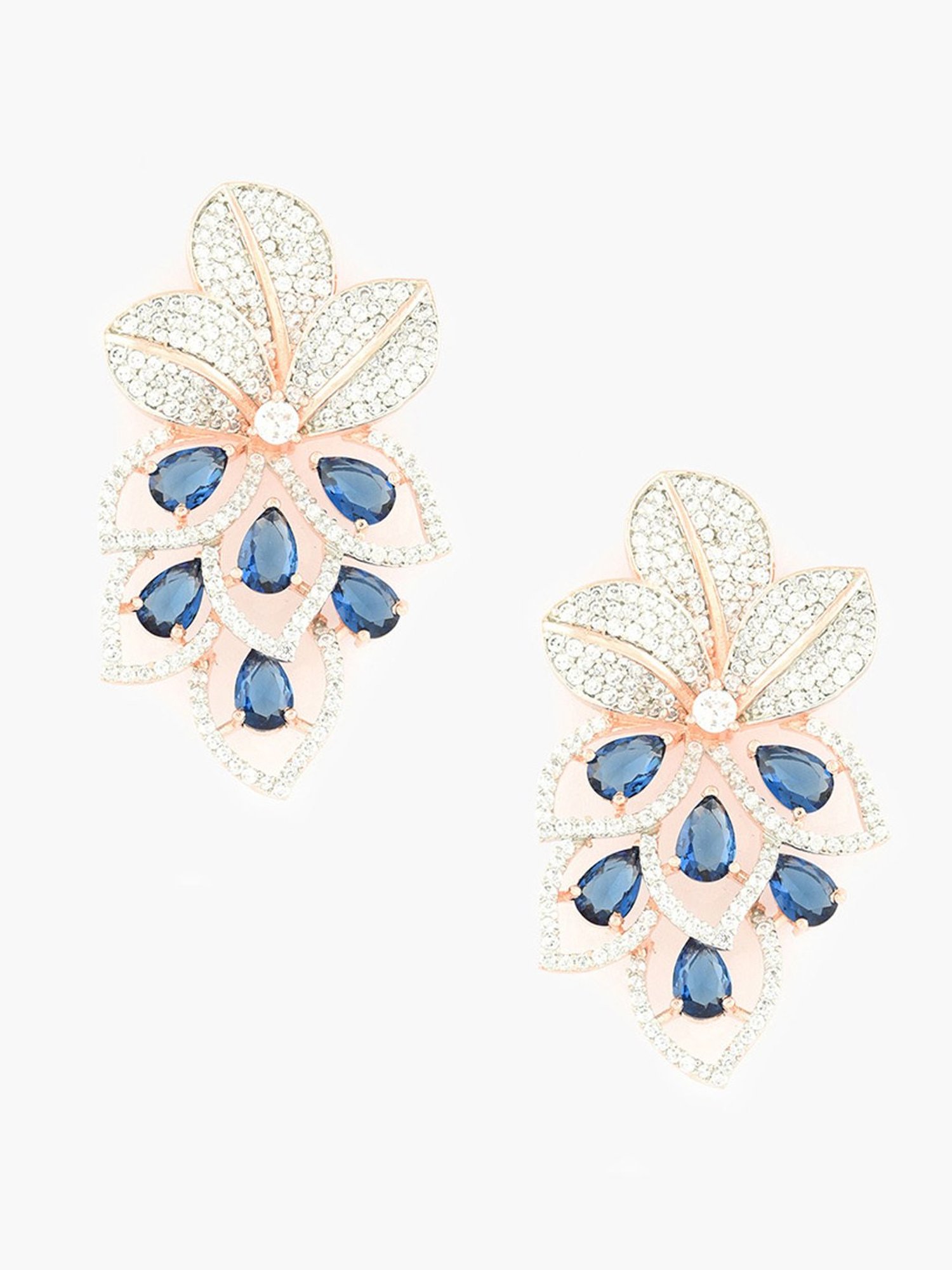 Fida American Diamond Blue Stud Earrings