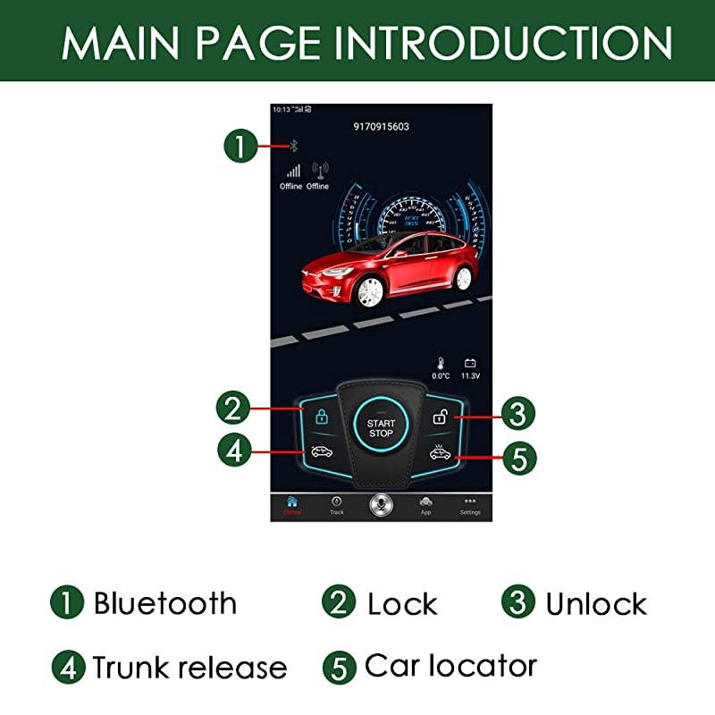 Starter Accessories, Start/Lock Nnlock The Car/Open Trunk by App Can't Be Purchased Separately