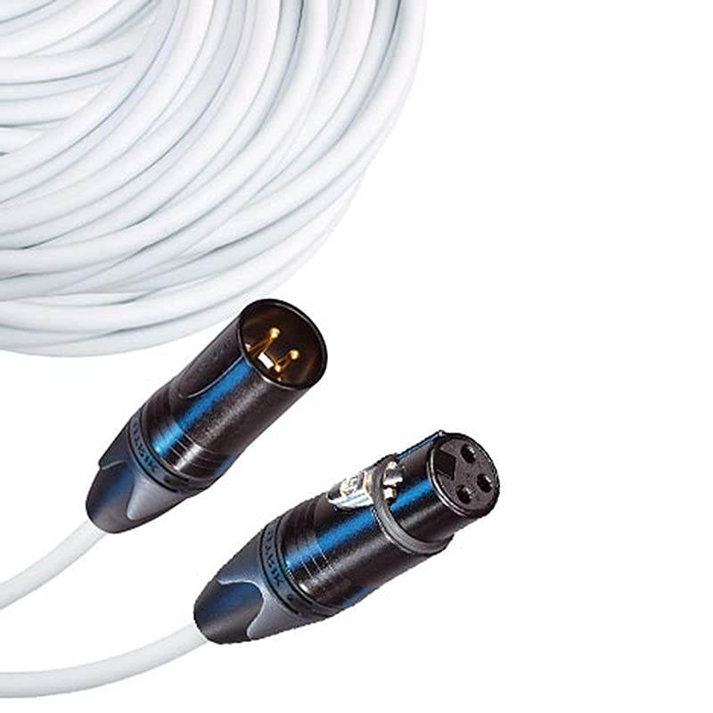 to FeXLR Cable with Neutrik NC3 Connectors and Premium 20ga wire - 200: FT long: White