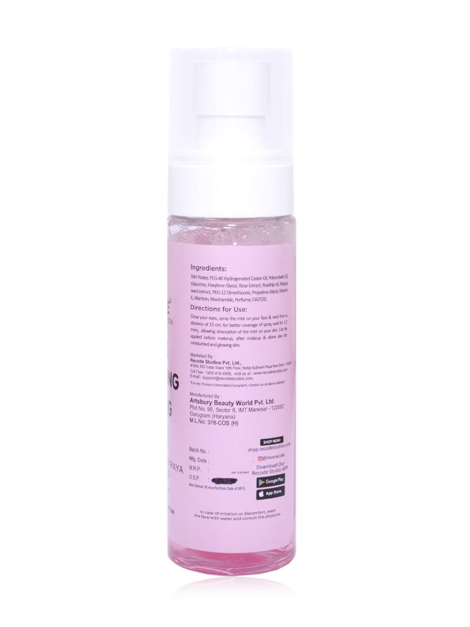 Recode Rose Blooming Toning Mist - 100 ml