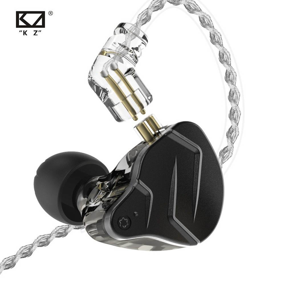 KZ ZSN Pro/ProX dual driver 1BA + 1DD mixed metal earphone HiFi in-ear monitor wired earphone metal ring iron