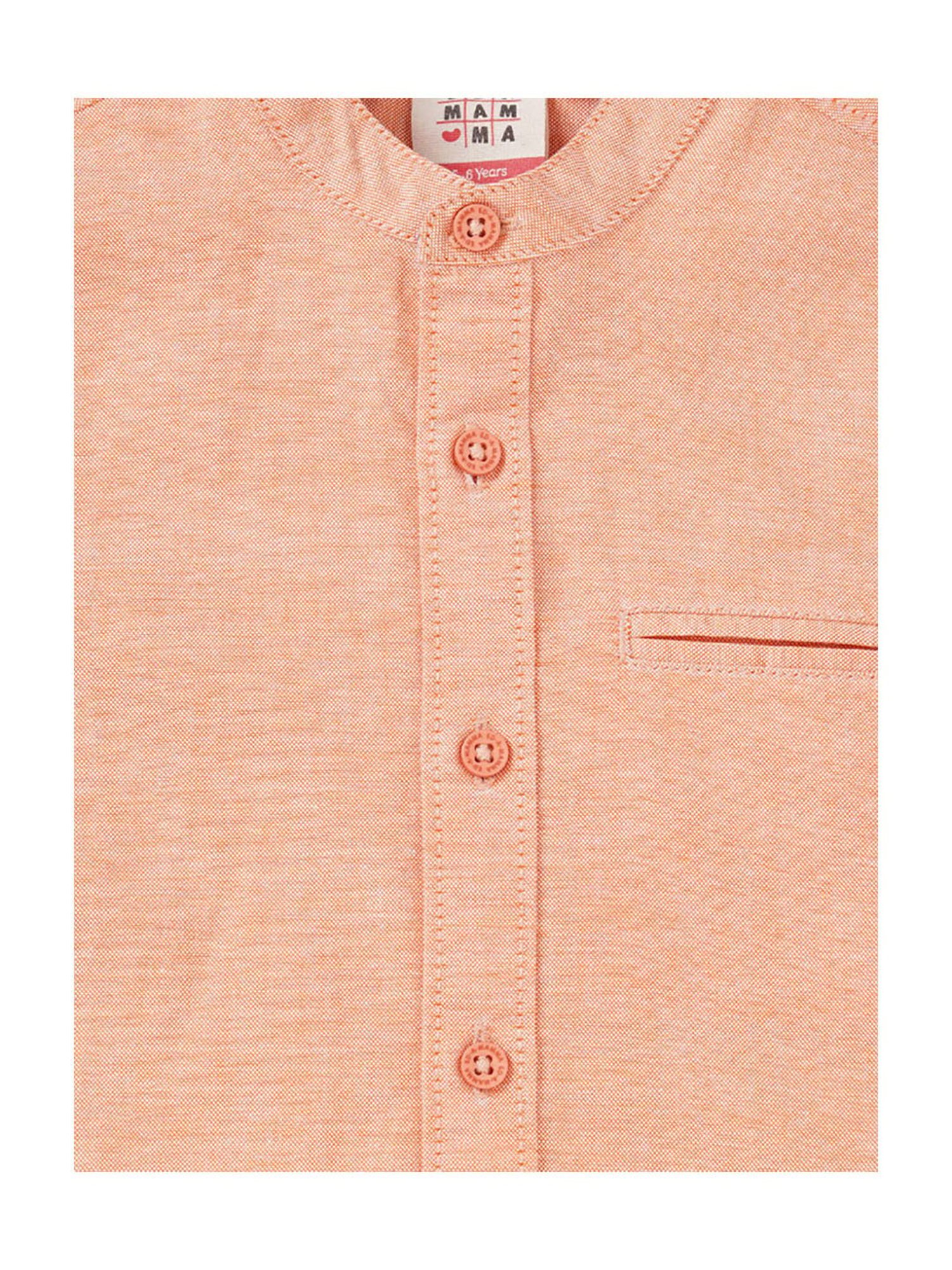 Ed-a-Mamma Kids Light Coral Solid Full Sleeves Shirt