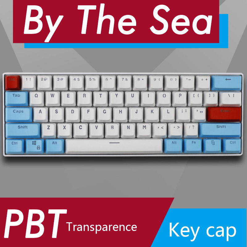 CUUWE 61 PBT Keycaps for 60 Percent Keyboard, Backlit Keycap Set for Mechanical Gaming Keyboard OEM Profile Keycaps with Key Puller for Cherry MX Switches GH60/RK61/GK61/Annie pro 2