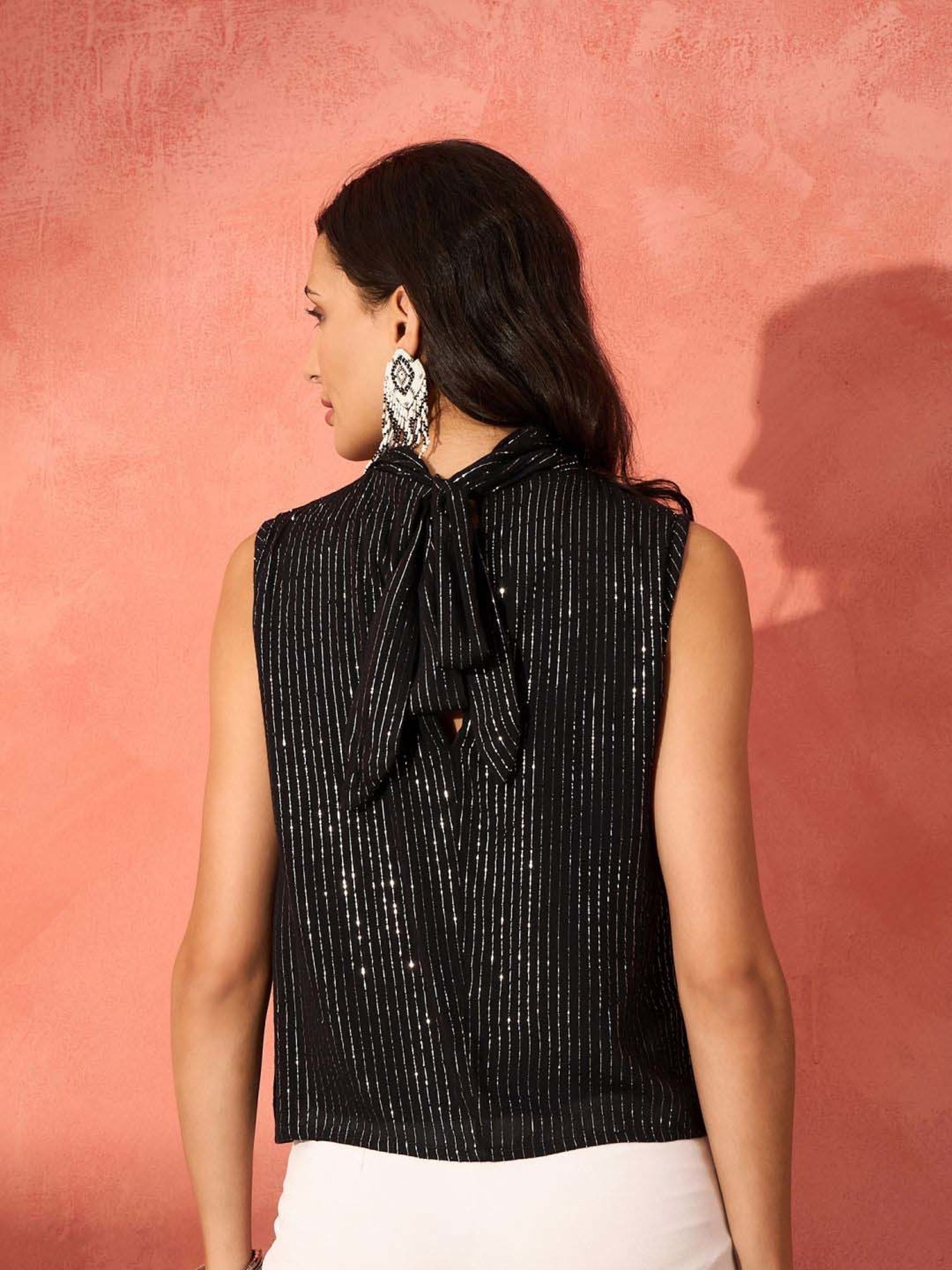 Inweave Black Embellished Top