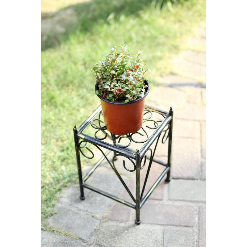 Small Square Iron Plant Stand Black/Gold - Ore International