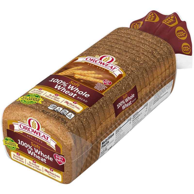 Oroweat 100% Whole Wheat Soft Bread - 20oz