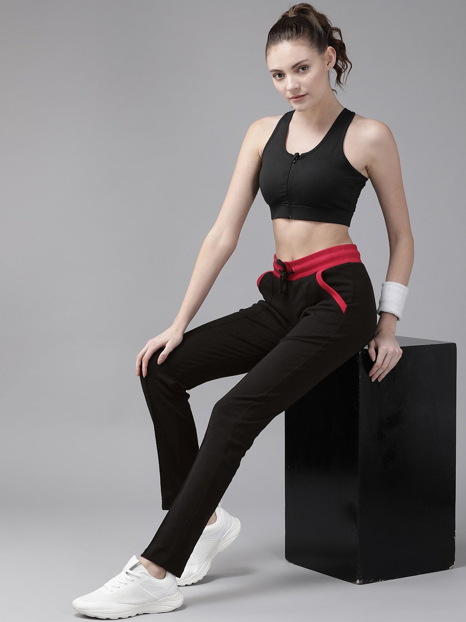 Cayman Black Mid Rise Track Pants