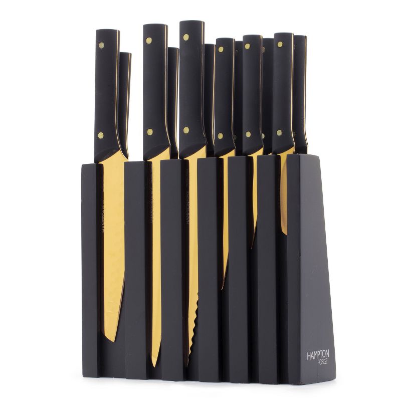 Hampton Signature Knight Gold 13pc Titanium Knife Block Set