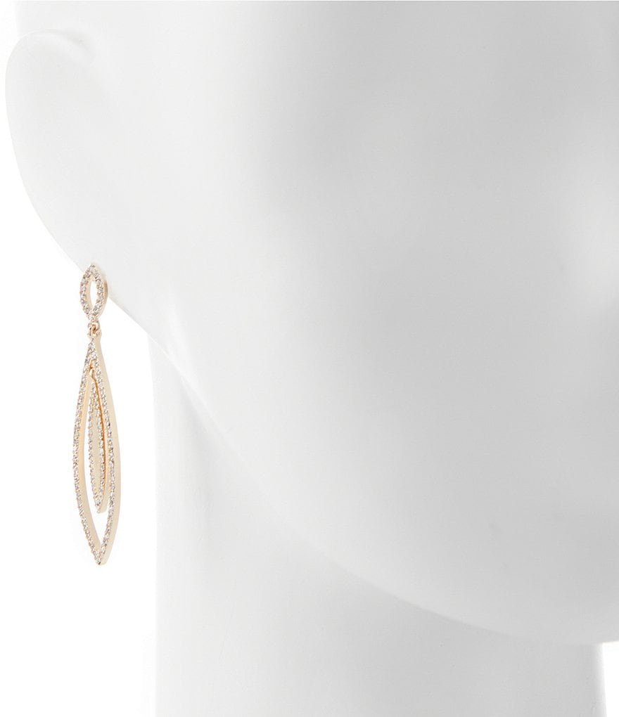 Gemma Layne Orbit Pave Navette Drop Earrings