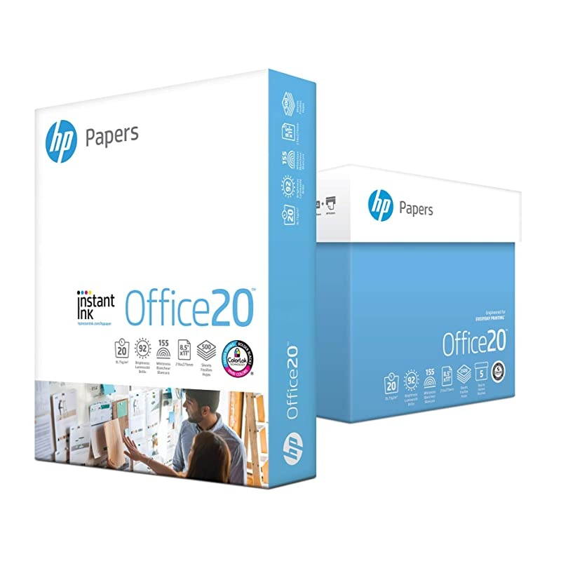 Printer Paper | 8.5 x 11 Paper | Office 20 lb | 5 Ream Case - 2500 Sheets | 92 Bright | Made in USA-FSC Certified | 112150C