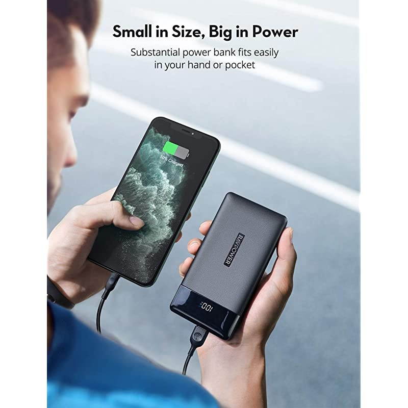 Portable Charger 15000mAh PD3.0 Power Bank QC 3.0, 18W High-Speed Ultra Compact USB C Battery Pack Tri-Input and Tri-Output Compatible iPhone 8/11/12/XS/XR/XS, iPad, Samsung Galaxy and More