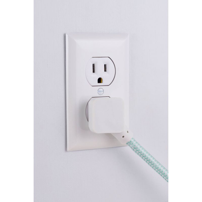 Cordinate 10' Cord Grounded Extension Cord Mint/White