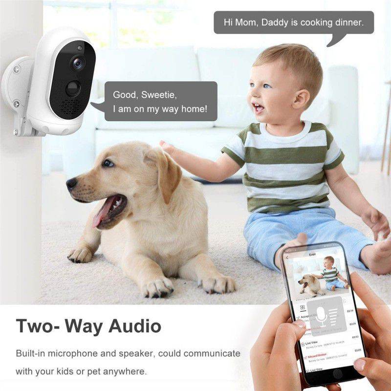 Ochine Wireless Rechargeable Battery Powered WiFi Camera, Home Security Camera, Night Vision, Indoor/Outdoor, 1080P Video with Motion Detection, 2-Way Audio, IP65 Waterproof, with SD Slot