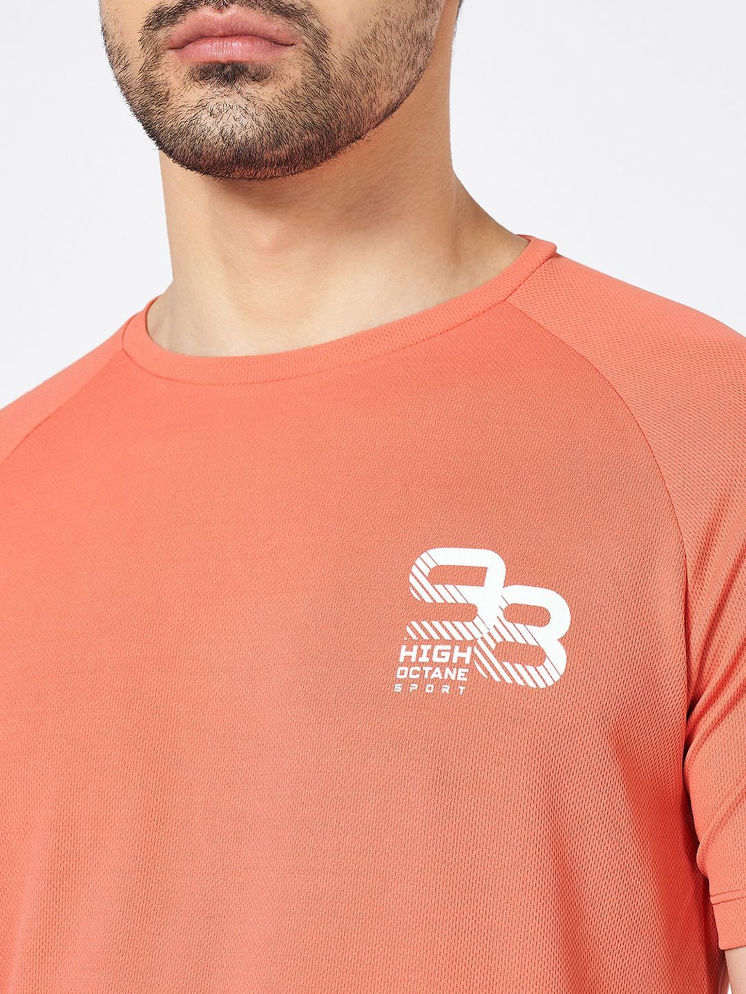 Ajile By Pantaloons Peach Slim Fit Printed T-Shirt