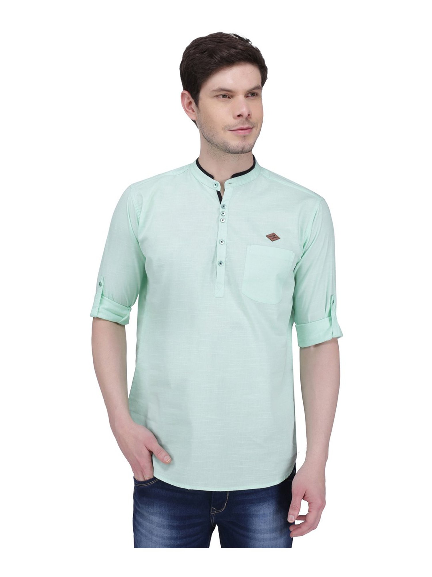 Kuons Avenue Turquise Mandarin Collar Kurta