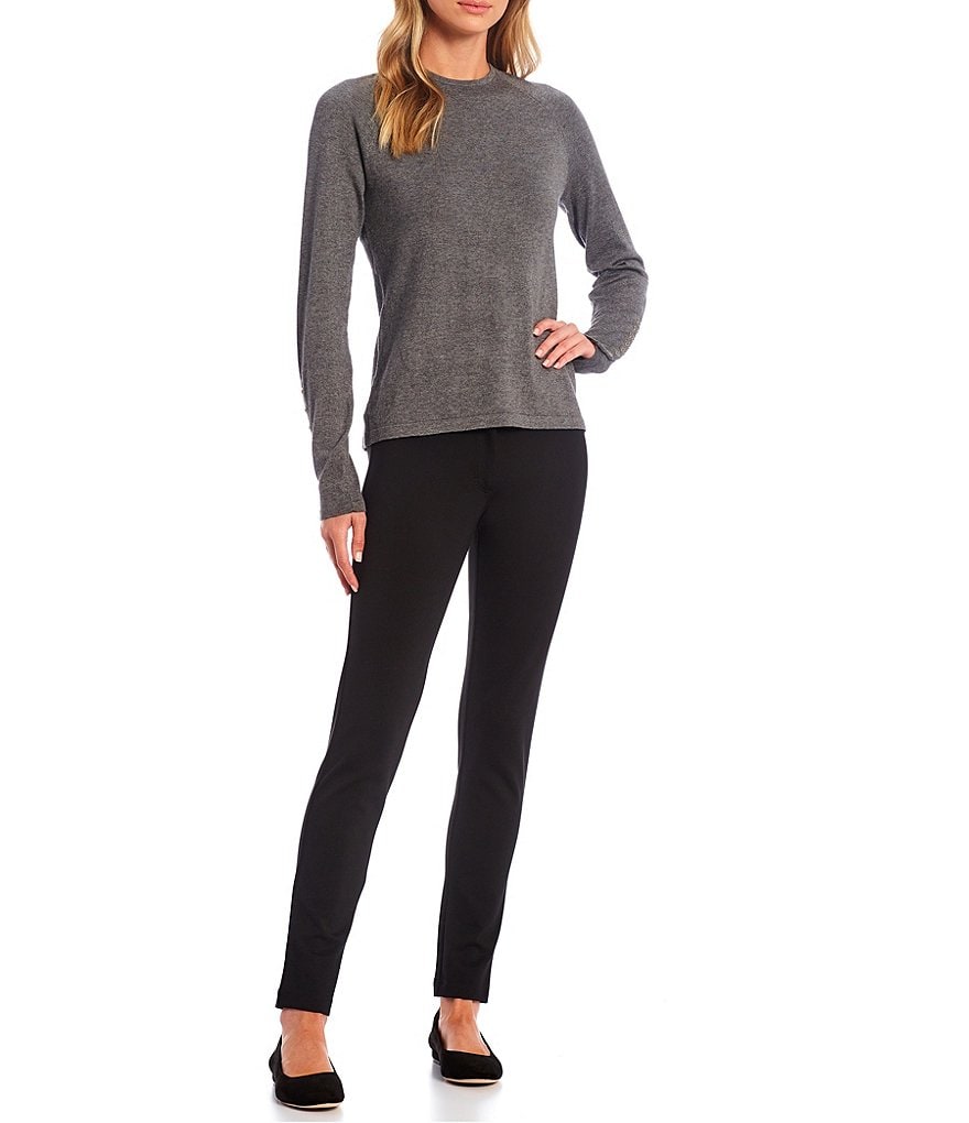 J.McLaughlin Jamey Crew Neck Button Trim Raglan Sleeve Sweater