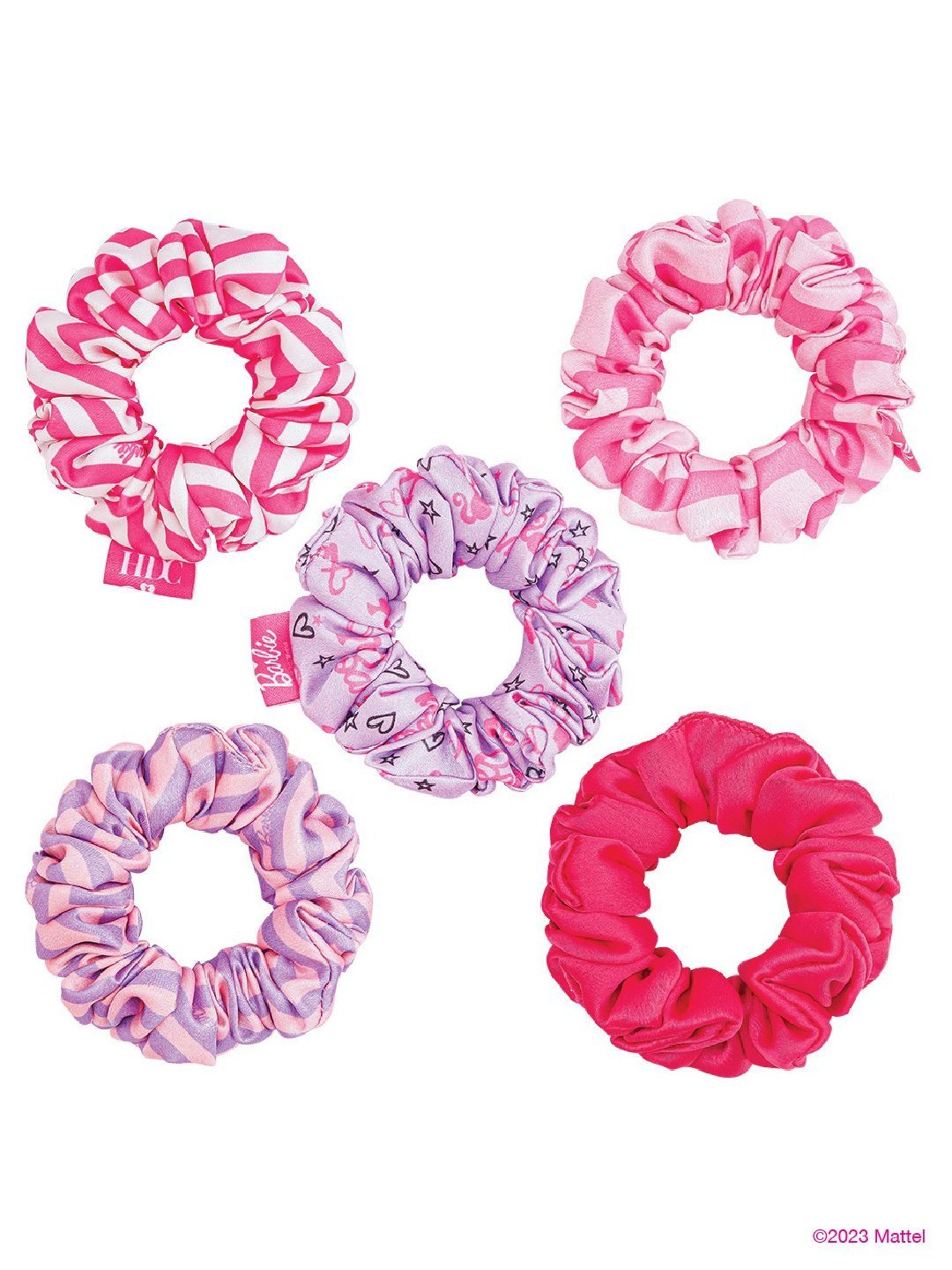 ToniQ White Printed Ponytail Holder Scrunchie