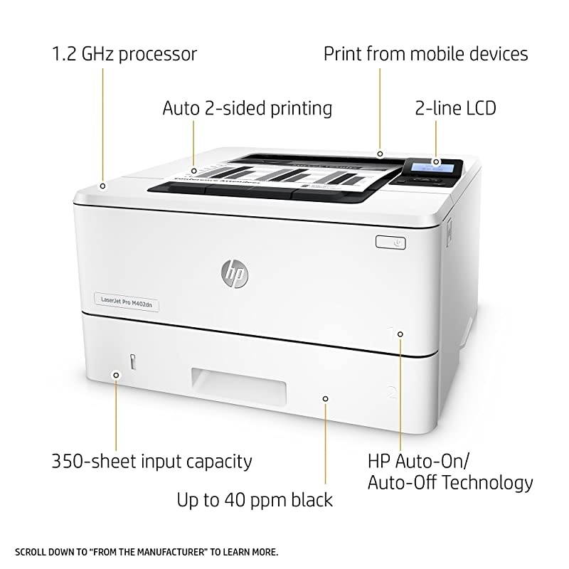 Laserjet Pro M402dn Monochrome Printer,  Dash Replenishment Ready (C5F94A) (Renewed)