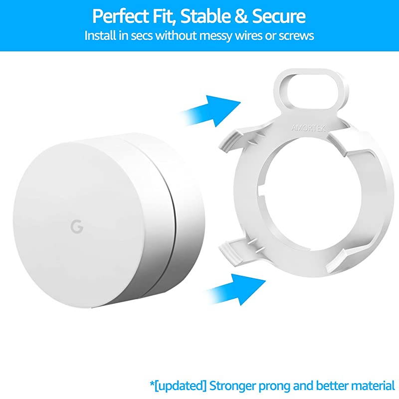 Google WiFi Wall Mount WiFi Accessories for Google Mesh WiFi System and Google WiFi Router Without Messy Wires or Screws White2 Pack