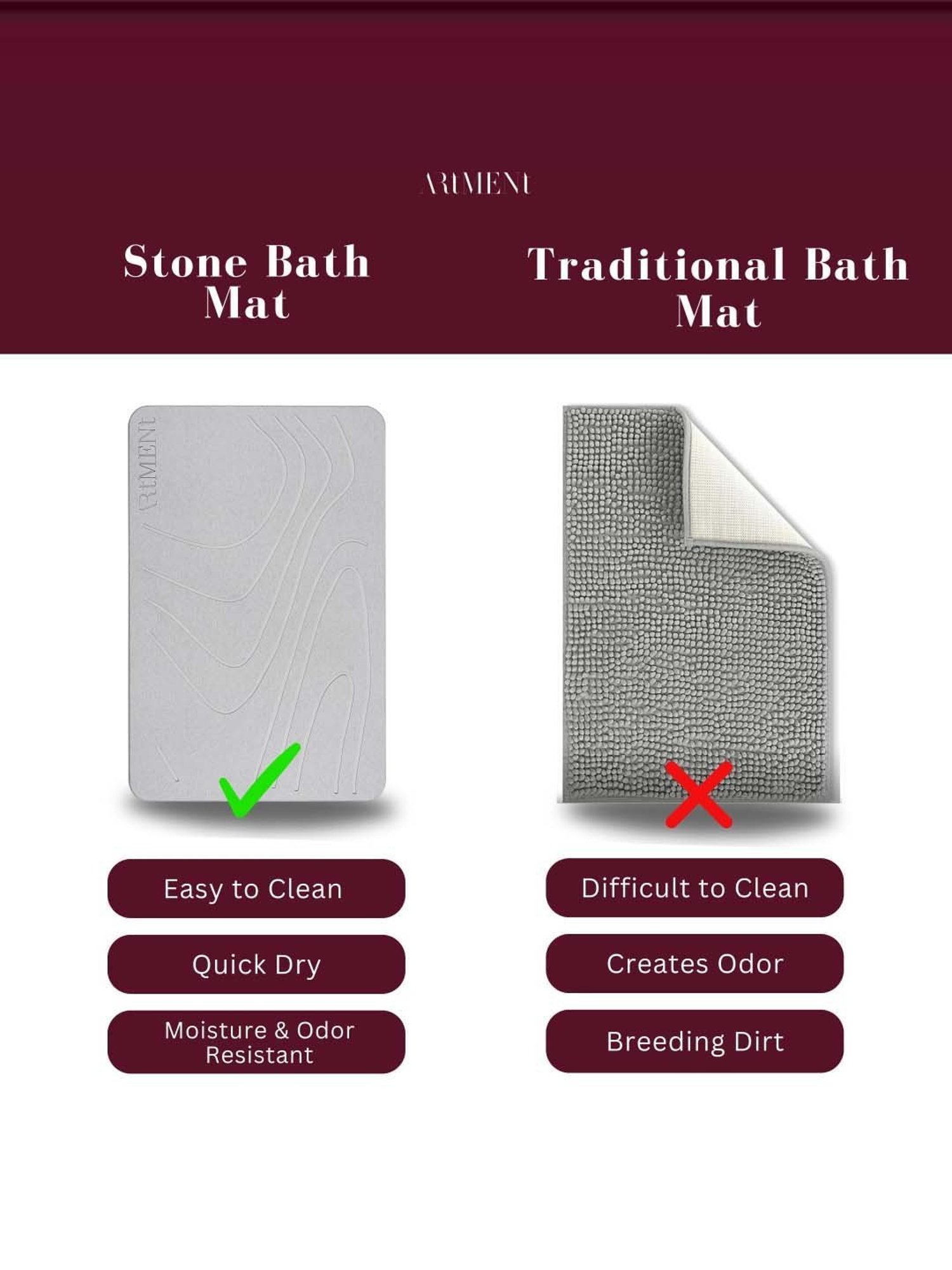 The Artment White Diatomaceous Earth Terradry Stone Bath Mat