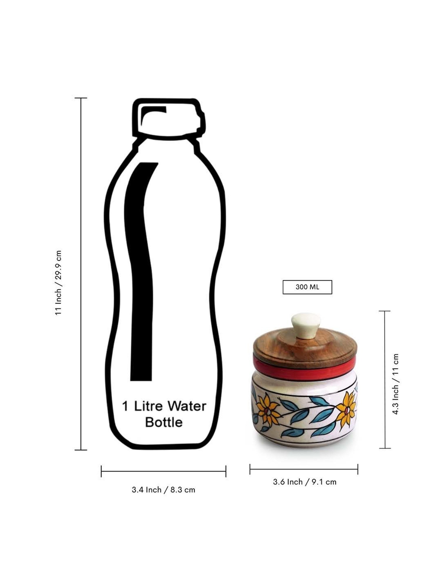 ExclusiveLane White & Brown Ceramic Persian Floral Air-Tight Storage Container - Set of 2