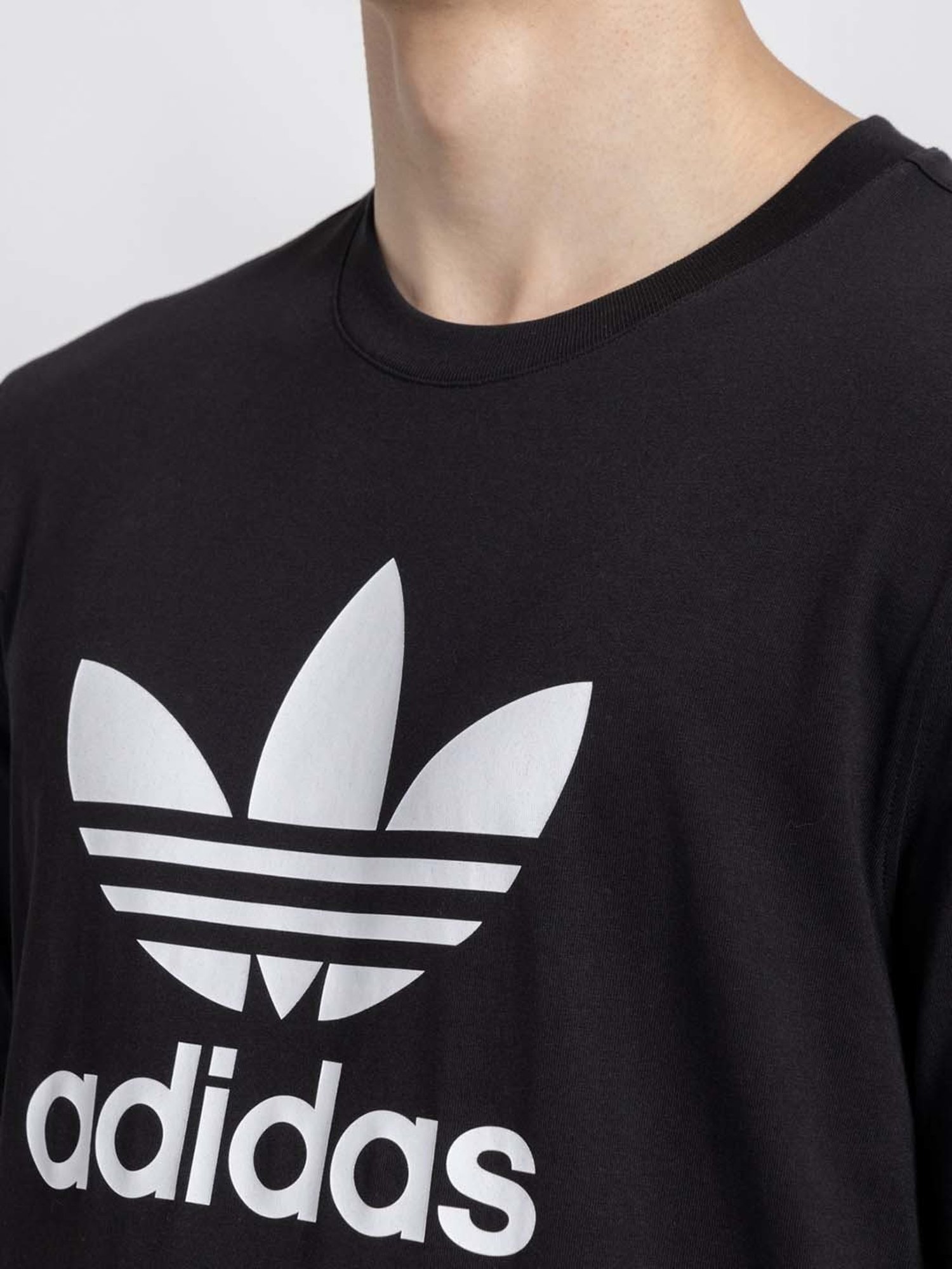 Adidas Originals Black Regular Fit Cotton Trefoil Logo T-Shirt