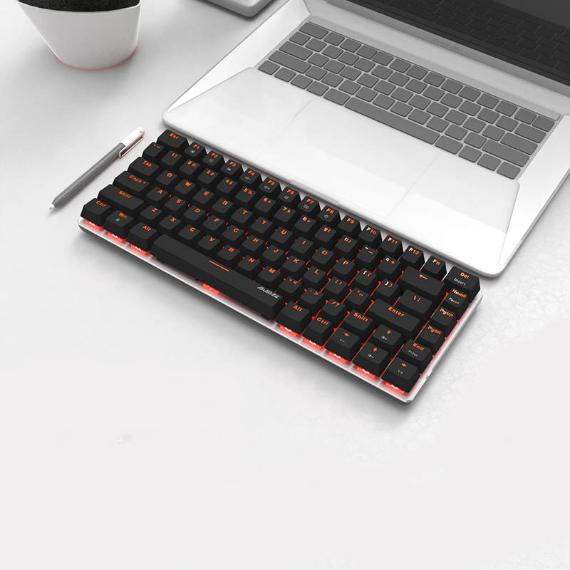 UrChoiceLtd&reg; Ajazz Geek AK3 Usb Wired Gaming Mechanical Keyboard Blue Black Switches for Office, Typists and Play Games ( Blue Switch, Black)