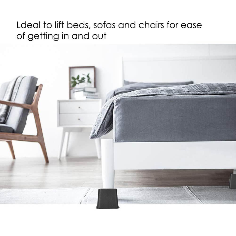 4PCS Square Furniture Risers Anti-Slip Chair Leg Caps Sofa Bed Leg Covers Pads Floor Protectors