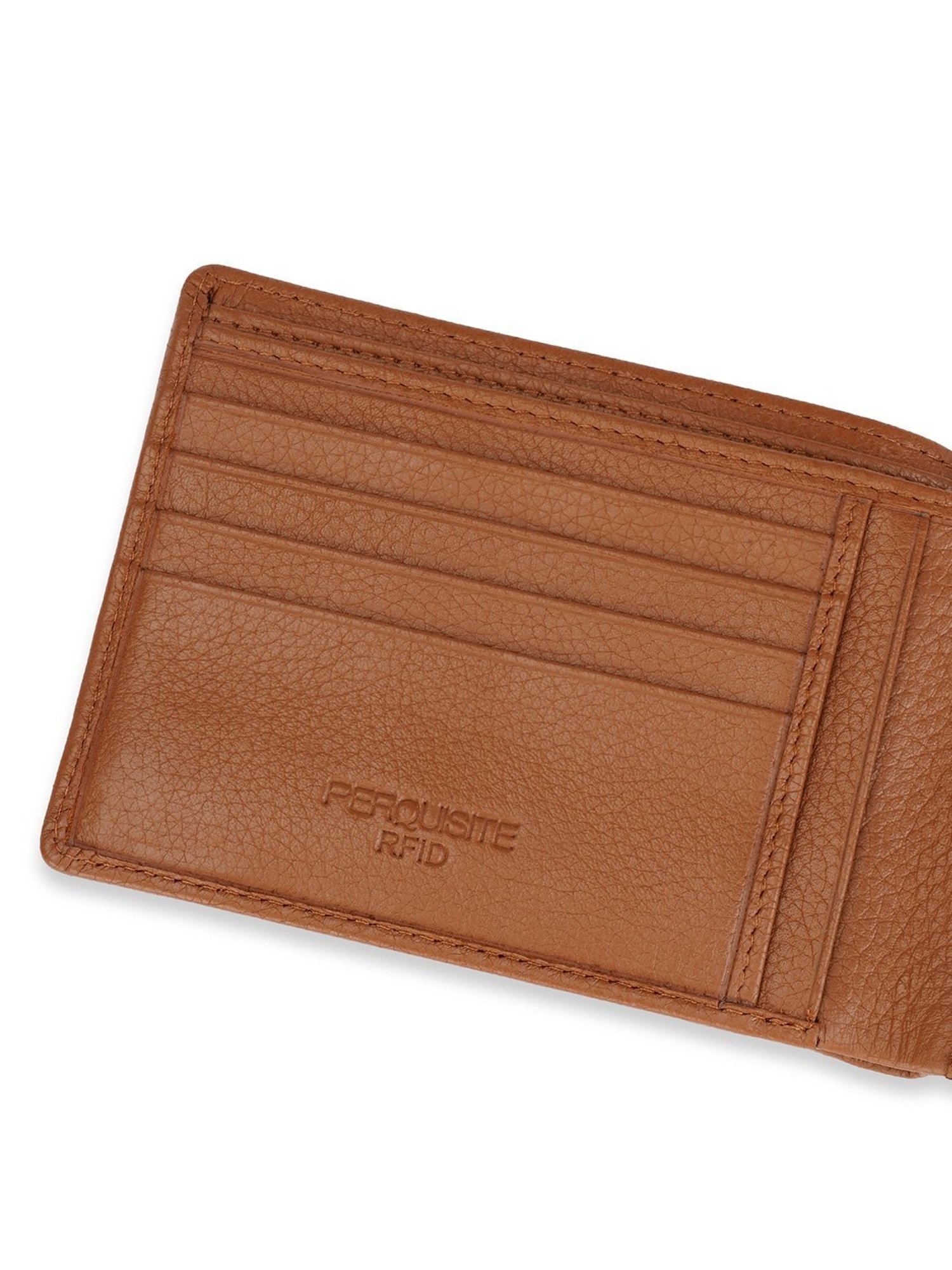PERQUISITE Brown Casual Leather Bi-Fold Wallet for men